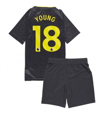 Everton Ashley Young #18 Borta Kläder Barn 2024-25 Kortärmad (+ Korta byxor)